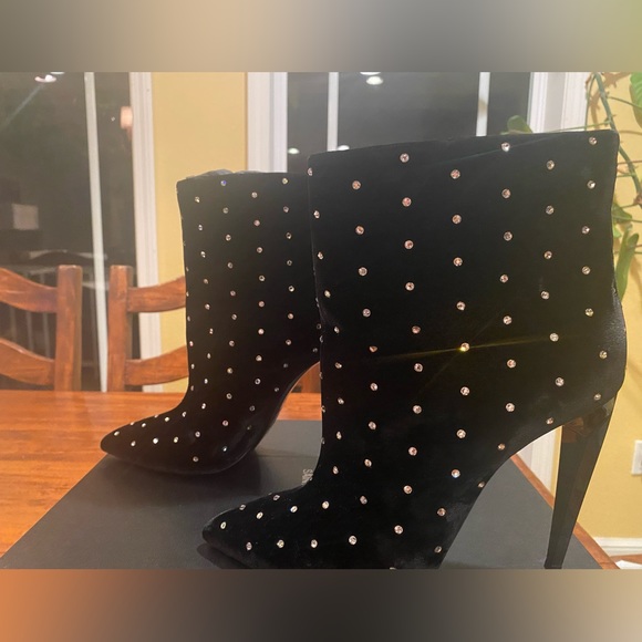 Saint Laurent Freja 105 Ankle Boot In Black Velvet size 41 - Picture 6 of 15